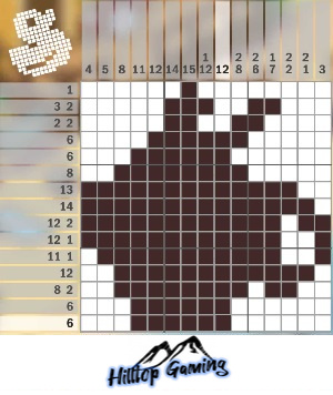 Solution to the A4 Hot Chocolate puzzle on Picture Cross in the Winter pack.