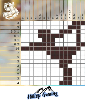 Solution to the A7 Ice Skater puzzle on Picture Cross in the World's Biggest Puzzle pack.