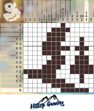 Solution to the B6 Skier puzzle on Picture Cross in the World's Biggest Puzzle pack.
