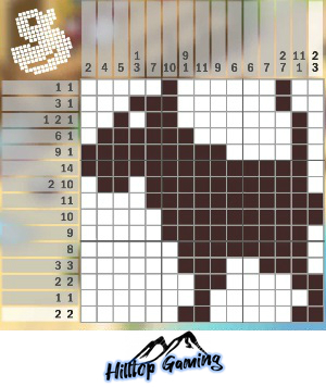 Solution to the C16 Puppy puzzle on Picture Cross in the World's Biggest Puzzle pack.
