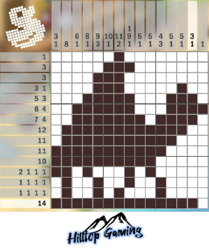 Solution to the C17 Camel Rider puzzle on Picture Cross in the World's Biggest Puzzle pack.