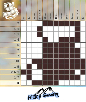 Solution to the D12 Sock puzzle on Picture Cross in the World's Biggest Puzzle pack.