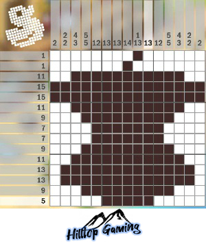 Solution to the D13 Apple Core puzzle on Picture Cross in the World's Biggest Puzzle pack.