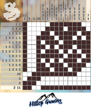 Solution to the E20 Racket puzzle on Picture Cross in the World's Biggest Puzzle pack.