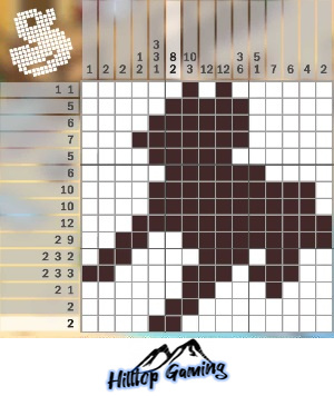 Solution to the N8 Playful Dog puzzle on Picture Cross in the World’s Biggest Puzzle pack.