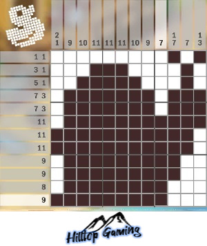 Solution to the T6 Snail puzzle on Picture Cross in the World’s Biggest Puzzle pack.