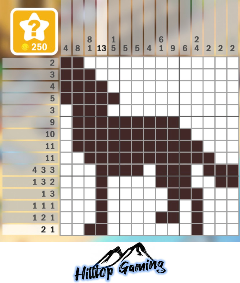 Solution to the E3 Coyote puzzle on Picture Cross in the Wild Animals Pack.