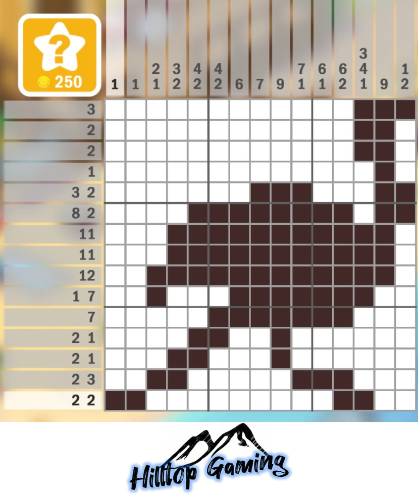 Solution to the F10 Ostrich puzzle on Picture Cross in the Wild Animals Pack.
