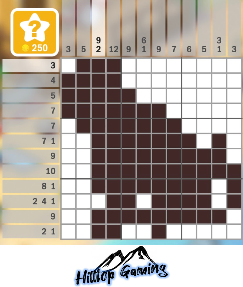 Solution to the I4 Snow Leopard puzzle on Picture Cross in the Wild Animals Pack.