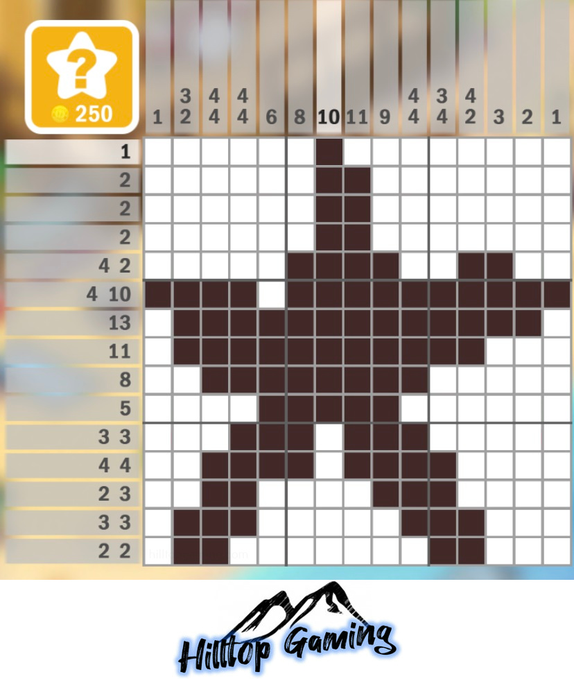 Solution to the J17 Starfish puzzle on Picture Cross in the After Dark Puzzle pack.