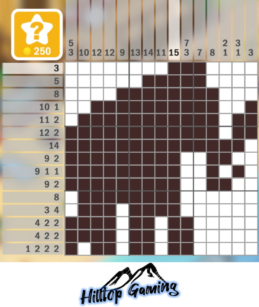 Solution to the F4 Woolly Mammoth puzzle on Picture Cross in the Museum pack.