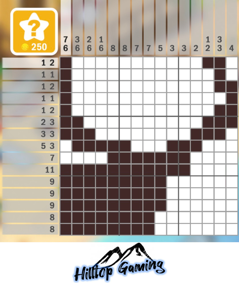Solution to the J6 Big Horned Cattle puzzle on Picture Cross in the Wild West pack.